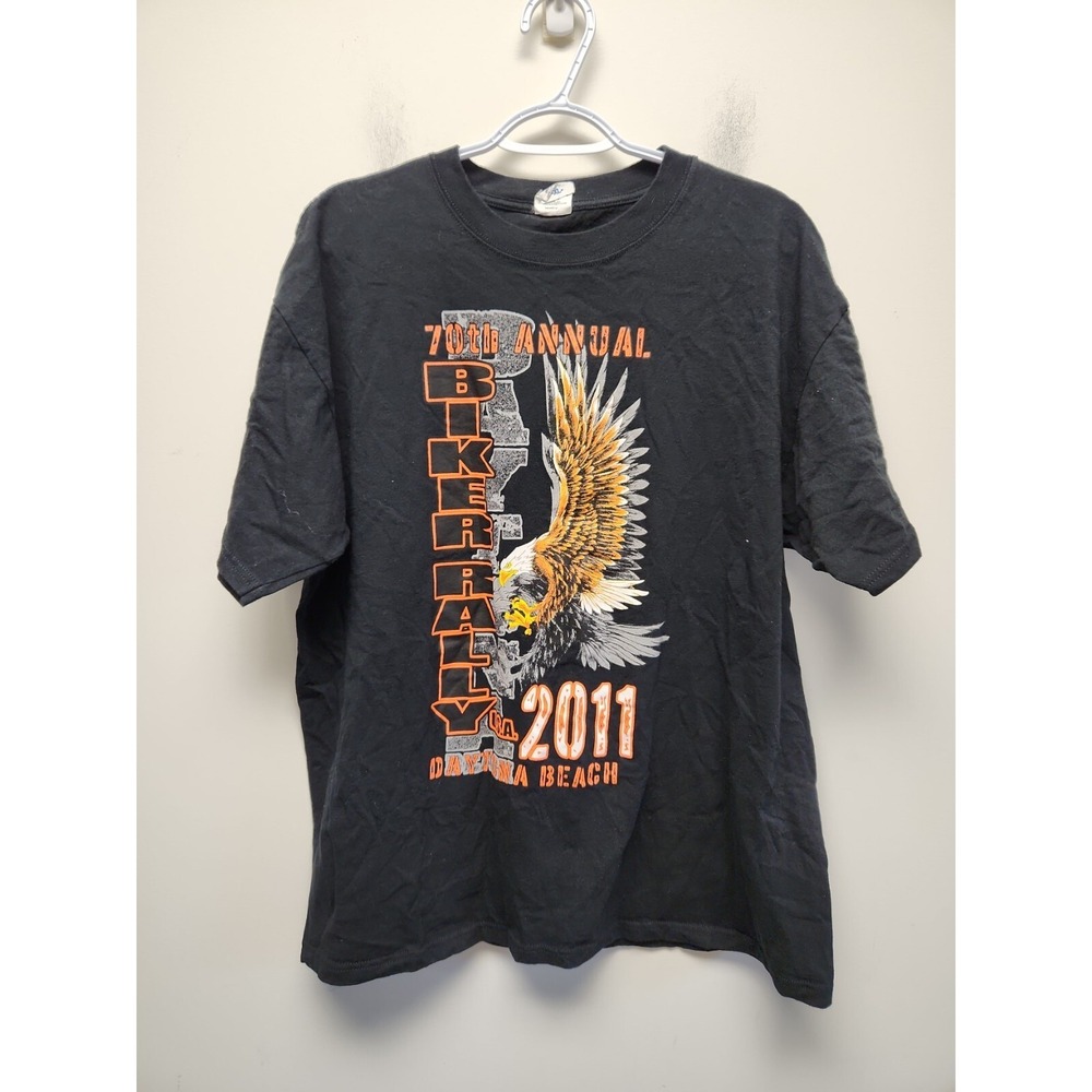 Bike Week Rally Daytona Beach 2011 T Shirt 70th Annual Adult Size XL Black